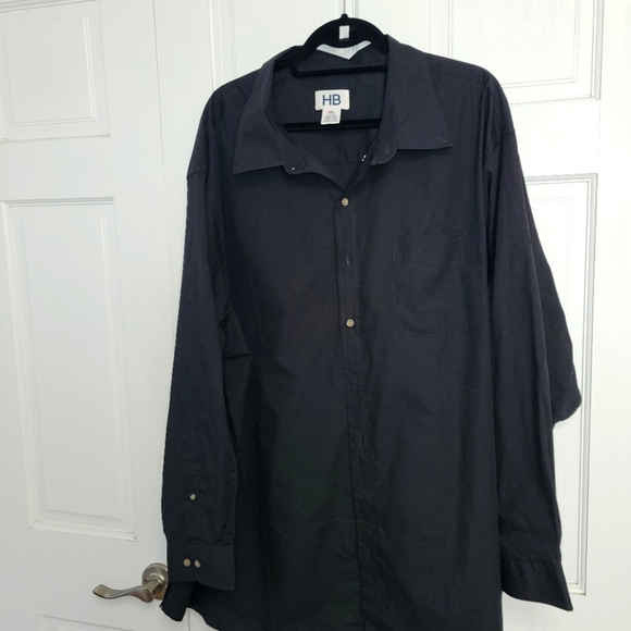 Harbor Bay HB Long Sleeve Button Down Shirt- Big & Tall Size 3XL Black - Picture 1 of 4